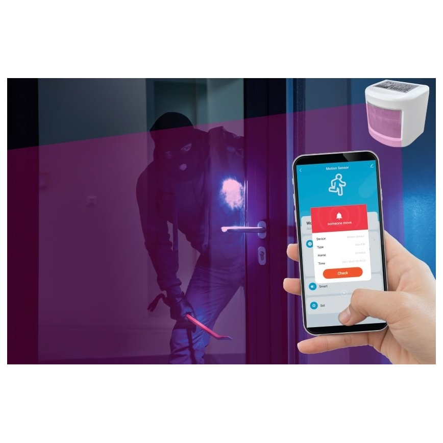 Inteligentný senzor pohybu 3xAAA Wi-Fi Tuya
