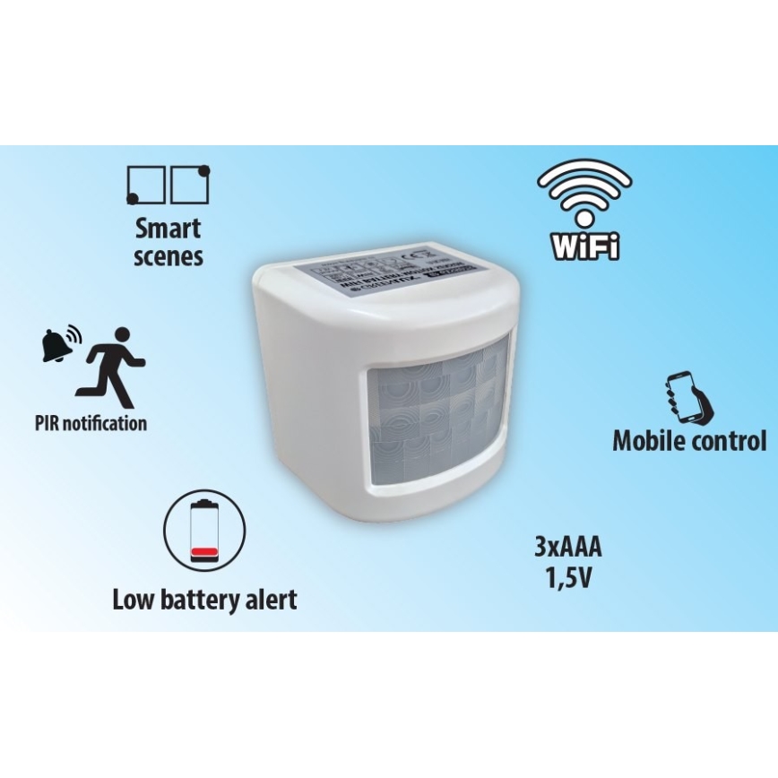 Inteligentný senzor pohybu 3xAAA Wi-Fi Tuya