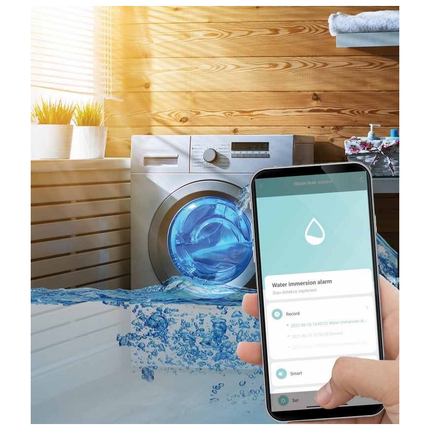 Inteligentný senzor úniku vody 3xAAA Wi-Fi Tuya