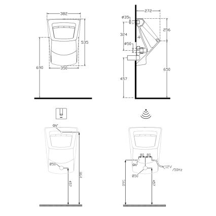 Isvea - pisoár PURITY biela