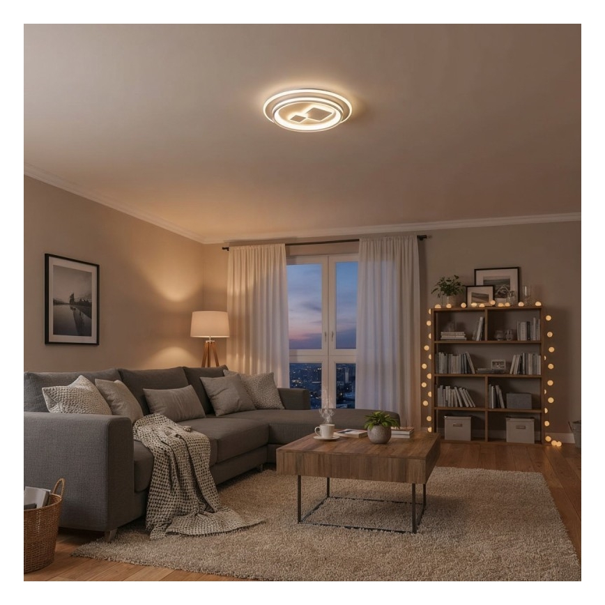 ITALUX - LED stmievateľné stropné svietidlo PARCO LED/55W/230V 3000-6500K pr. 50 cm biela + diaľkové ovládanie