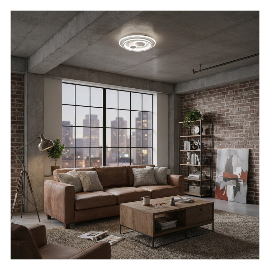 ITALUX - LED Stmievateľné stropné svietidlo PARCO LED/55W/230V 3000-6500K pr. 50 cm biela + diaľkové ovládanie