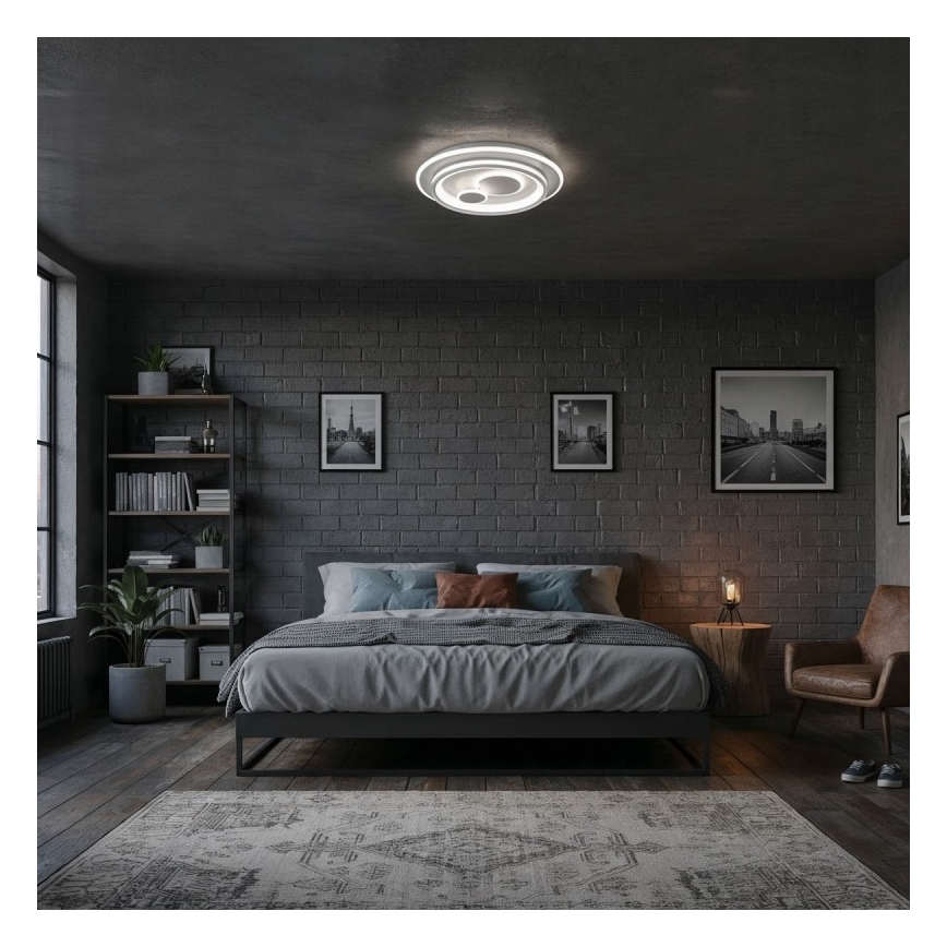 ITALUX - LED Stmievateľné stropné svietidlo PARCO LED/55W/230V 3000-6500K pr. 50 cm biela + diaľkové ovládanie