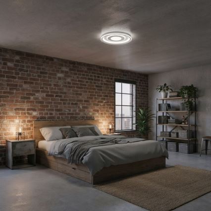 ITALUX - LED Stmievateľné stropné svietidlo SIMNI LED/55W/230V 3000-6500K pr. 50 cm biela + diaľkové ovládanie
