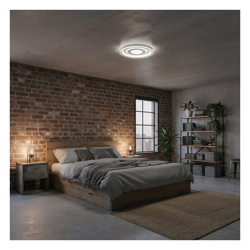 ITALUX - LED Stmievateľné stropné svietidlo SIMNI LED/55W/230V 3000-6500K pr. 50 cm biela + diaľkové ovládanie