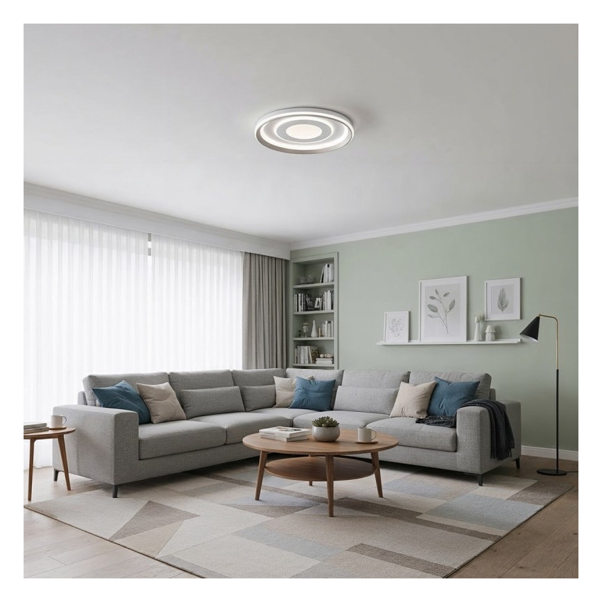 ITALUX - LED Stmievateľné stropné svietidlo SIMNI LED/55W/230V 3000-6500K pr. 50 cm biela + diaľkové ovládanie