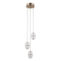 ITALUX - LED luster na lanku ALANI 3xLED/5W/230V 3000K zlatý