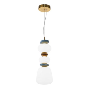 ITALUX - LED luster na lanku EVANS LED/15W/230V 3000K zlatá/modrá