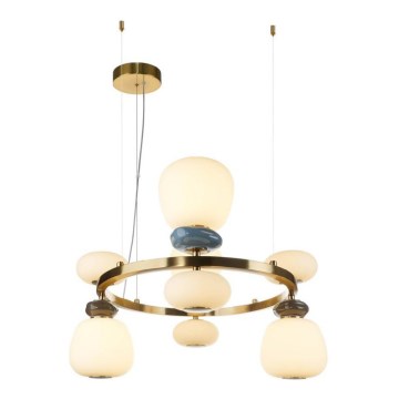 ITALUX - LED luster na lanku EVANS LED/33W/230V 3000K zlatá/modrá/hnedá