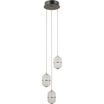 ITALUX - LED závesné svietidlo ALANI na lankách 3xLED/5W/230V 3000K čierna/zlatá
