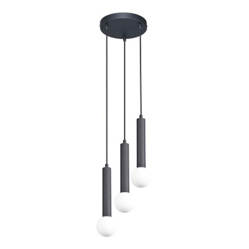 ITALUX - Luster na lanku FILANO 3xG9/5W/230V čierny