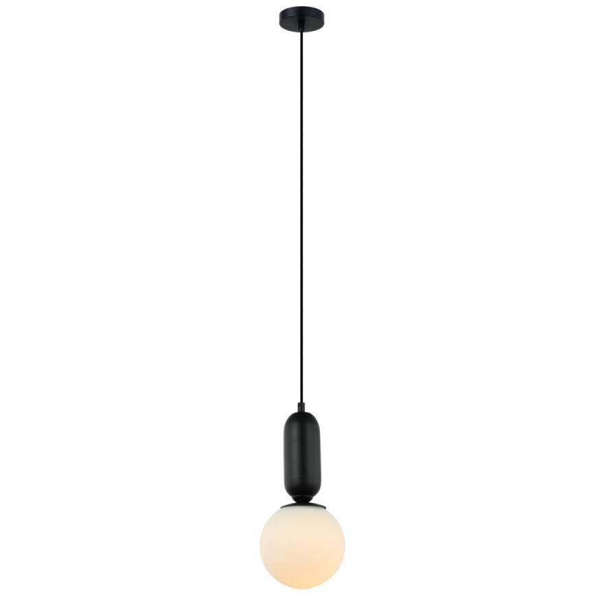 ITALUX - Luster na lanku ALDEVA 1xE27/40W/230V pr. 15 cm čierna