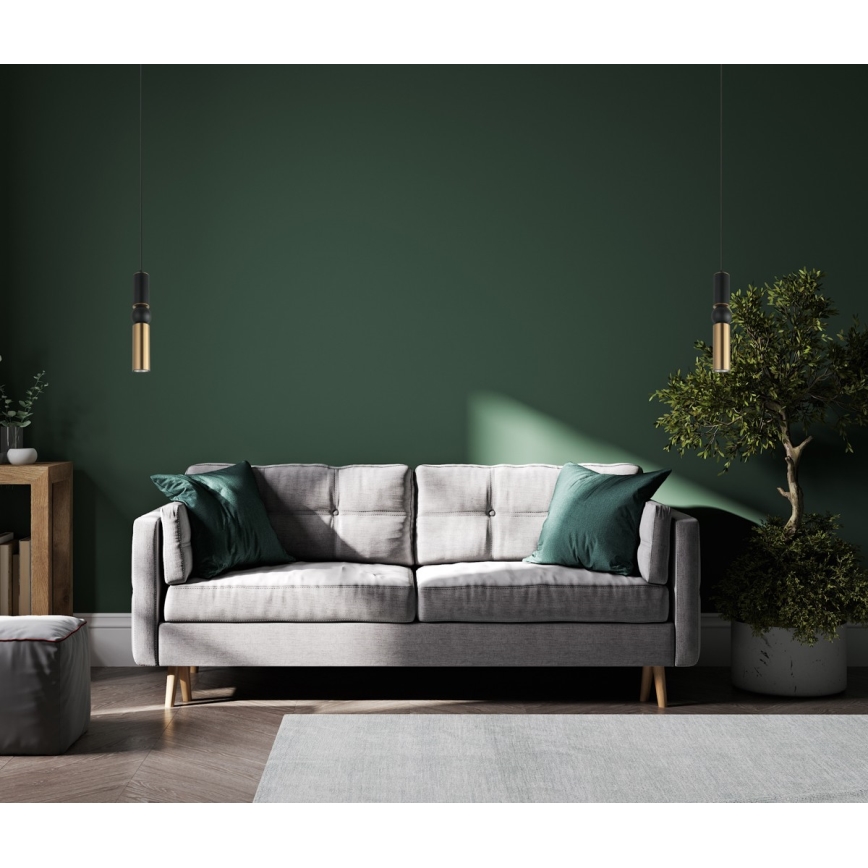 ITALUX - Luster na lanku ISIDORA 1xGU10/25W/230V čierna/bronz