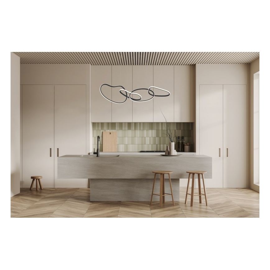 ITALUX - LED luster na lanku FONTE LED/60W/230V 3000/4000/6000K čierna