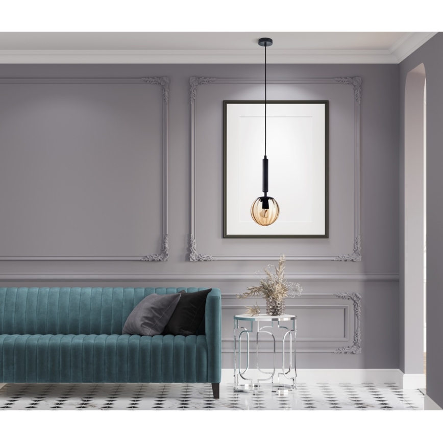 ITALUX - Luster na lanku RAVENA 1xE27/10W/230V čierna