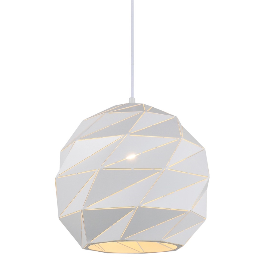 ITALUX - Luster na lanku PALERMO 1xE27/40W/230V pr. 32 cm biela