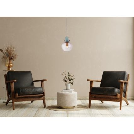 ITALUX - Luster na lane FANDA 1xE27/40W/230V zlatá/dymová sivá