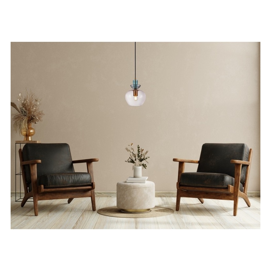 ITALUX - Luster na lane FANDA 1xE27/40W/230V zlatá/dymová sivá