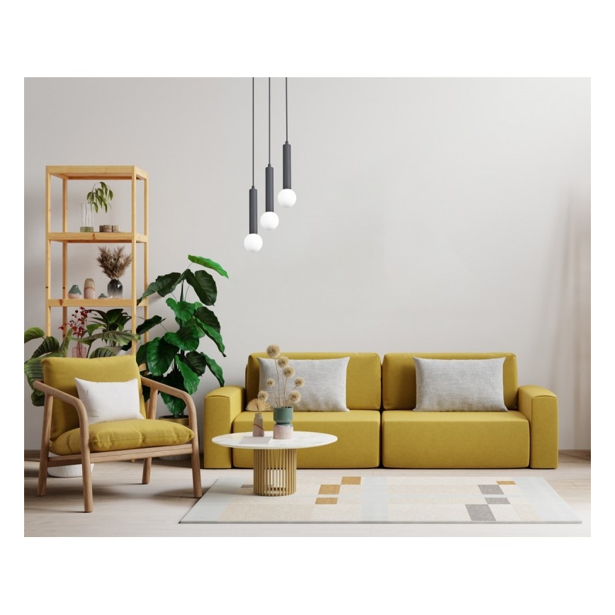 ITALUX - Luster na lanku FILANO 3xG9/5W/230V čierny