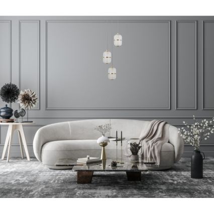 ITALUX - LED závesné svietidlo ALANI na lankách 3xLED/5W/230V 3000K čierna/zlatá
