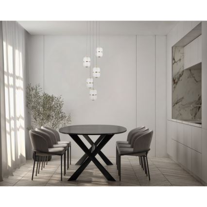 ITALUX - LED luster na lankách ALANI 5xLED/5,6W/230V 3000K čierna/zlatá