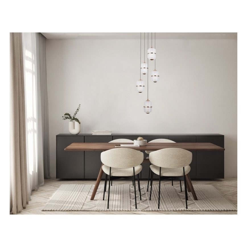 ITALUX - LED luster na lanku ALANI 5xLED/5,6W/230V 3000K zlatý