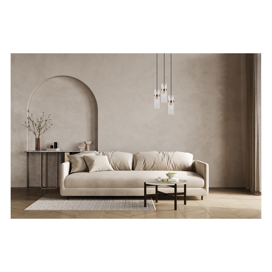 ITALUX - Závesné svietidlo TARASO 3xE14/40W/230V čierna/zlatá