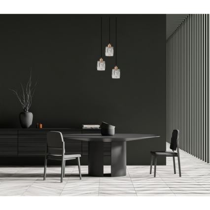 ITALUX - Závesný luster na lanku TORNO 3xE14/40W/230V čierna/zlatá
