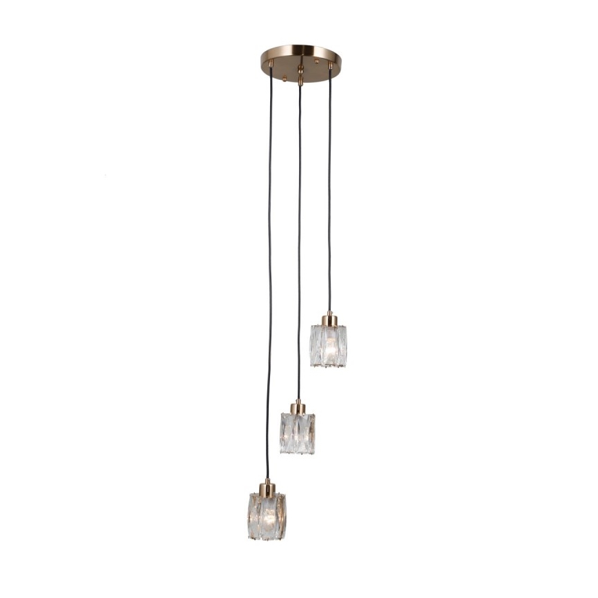 ITALUX - Závesný luster na lane TORNO 3xE14/40W/230V zlatý