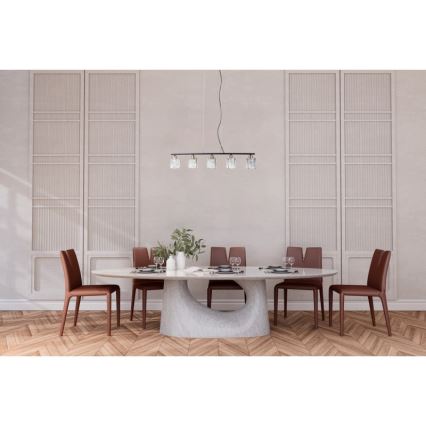 ITALUX - Závesný luster na lanku SIMONA 5xE14/40W/230V čierna/zlatá