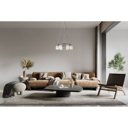 ITALUX - Závesný luster na lanku SIMONA 6xE14/40W/230V čierna/zlatá
