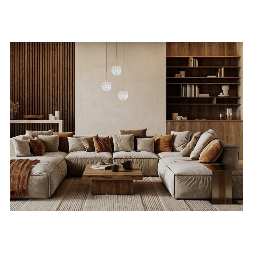 ITALUX - Luster na lankách PADRI 3xG9/5W/230V zlatý