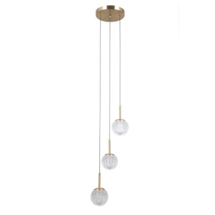 ITALUX - Luster na lankách PADRI 3xG9/5W/230V zlatý