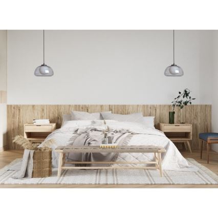 ITALUX - Luster na lanku AINALE 1xG9/7W/230V čierna/dymová čierna