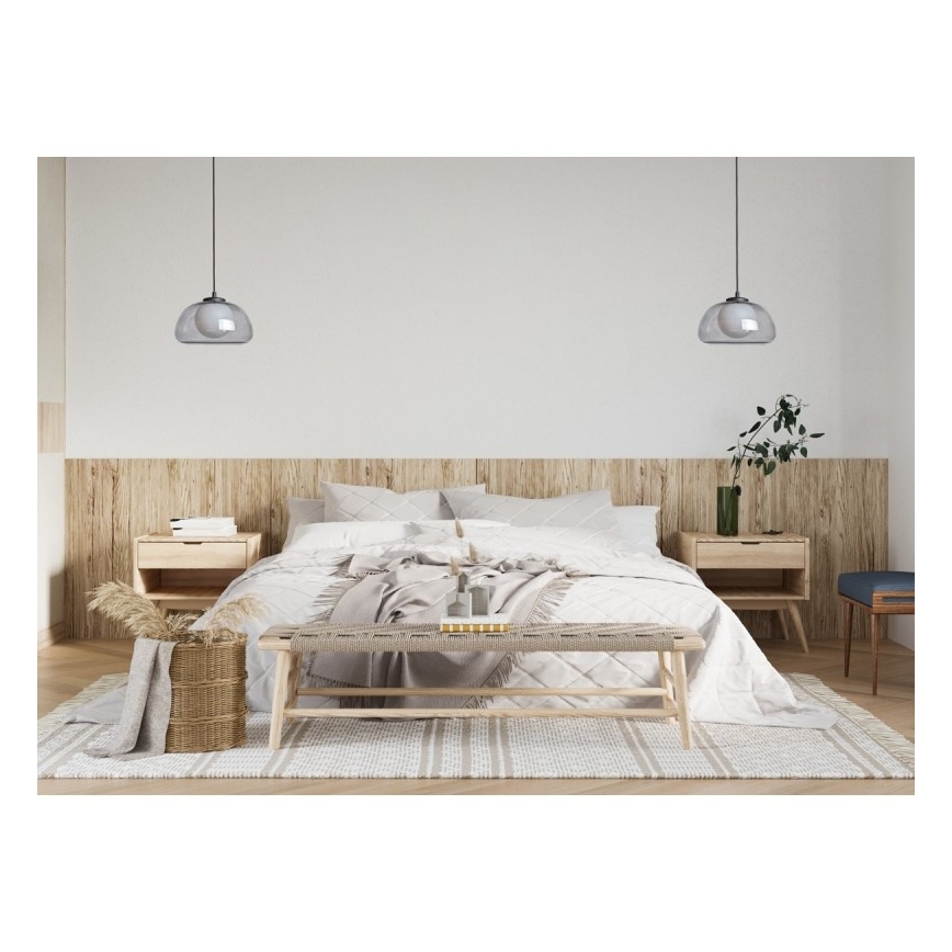 ITALUX - Luster na lanku AINALE 1xG9/7W/230V čierna/dymová čierna