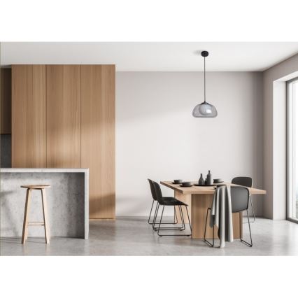 ITALUX - Luster na lanku AINALE 1xG9/7W/230V čierna/dymová čierna