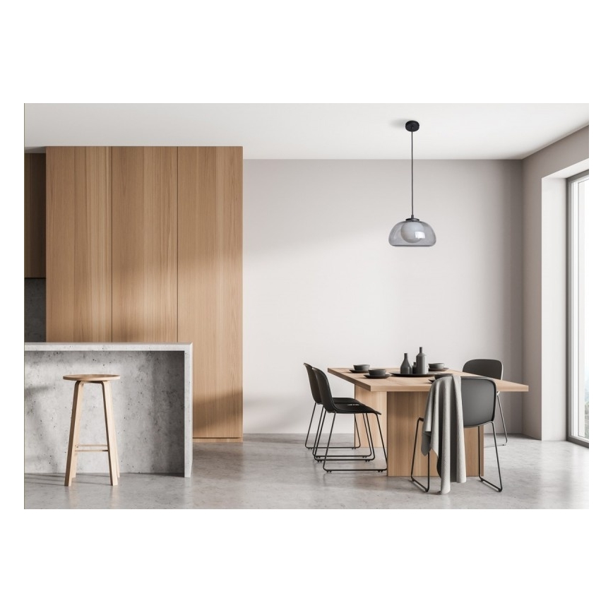 ITALUX - Luster na lanku AINALE 1xG9/7W/230V čierna/dymová čierna