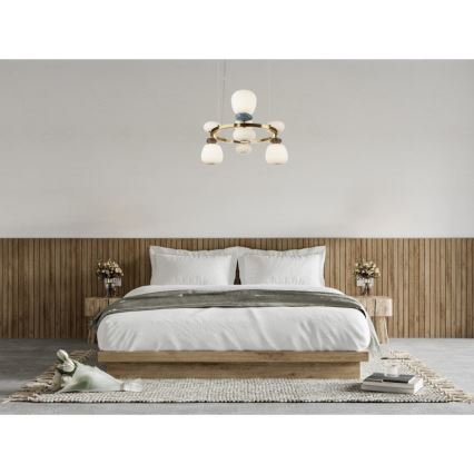 ITALUX - LED luster na lanku EVANS LED/33W/230V 3000K zlatá/modrá/hnedá