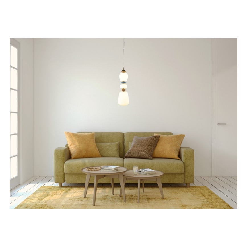 ITALUX - LED luster na lane EVANS LED/19W/230V 3000K zlatý/modrý/hnedý