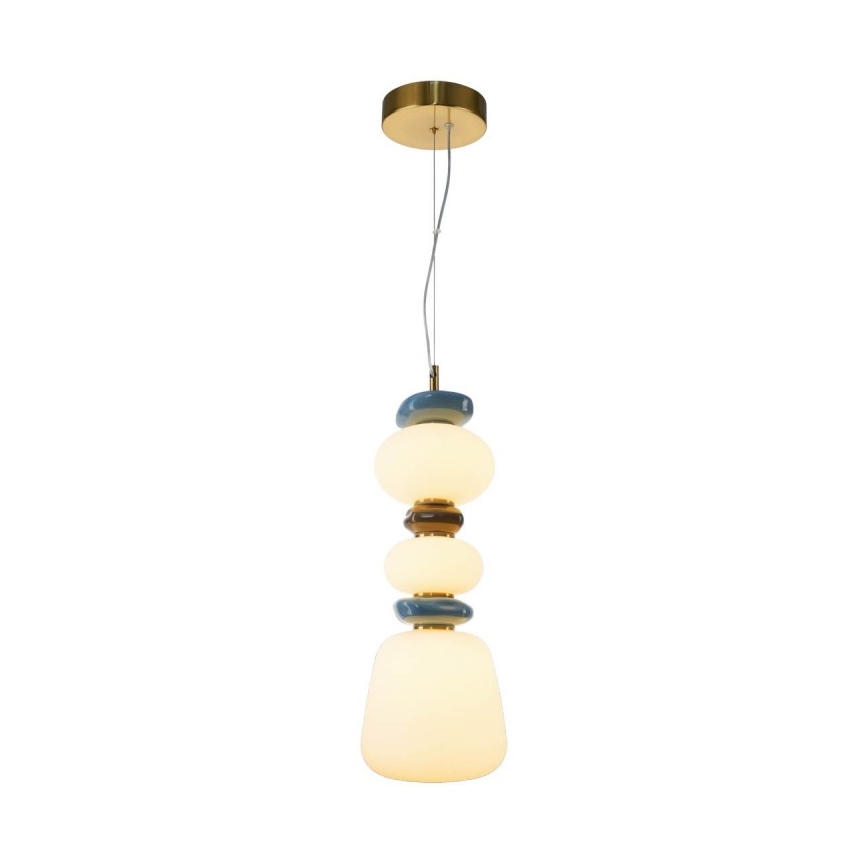 ITALUX - LED luster na lanku EVANS LED/15W/230V 3000K zlatá/modrá