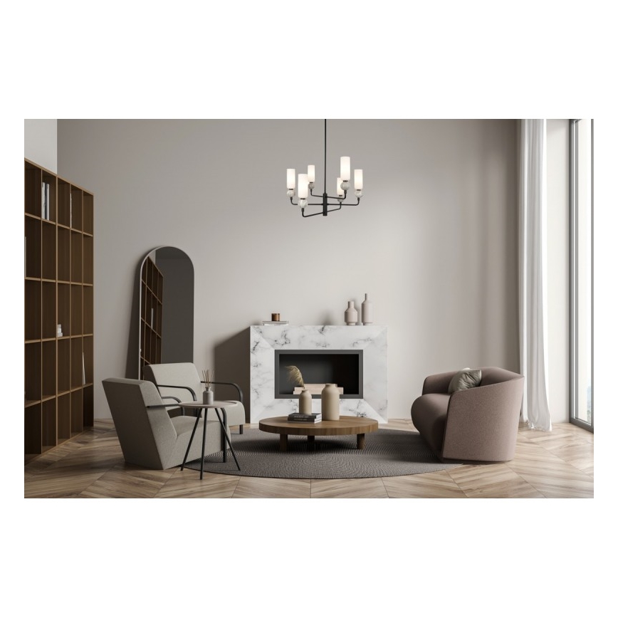 ITALUX - Luster na tyči SANTOS 6xG9/40W/230V čierna