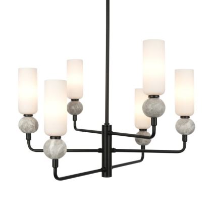 ITALUX - Luster na tyči SANTOS 6xG9/40W/230V čierna