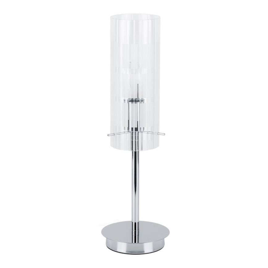 ITALUX - Stolná lampa MAX 1xE27/60W/230V lesklý chróm/číra