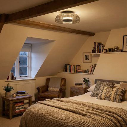 ITALUX - LED stropné svietidlo PASSO LED/8W/230V 3000K pr. 25 cm dymová čierna