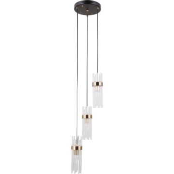ITALUX - Závesné svietidlo TARASO 3xE14/40W/230V čierna/zlatá