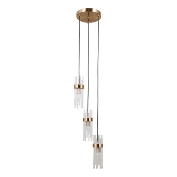 ITALUX - Závesné svietidlo TARASO na lanku 3xE14/40W/230V zlaté