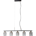 ITALUX - Závesný luster na lanku SIMONA 5xE14/40W/230V čierna/zlatá