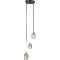 ITALUX - Závesný luster na lanku TORNO 3xE14/40W/230V čierna/zlatá