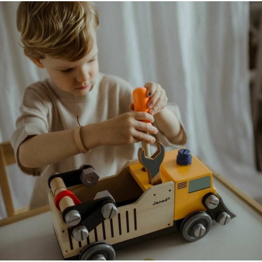 Janod - Drevená stavebnica BRICOKIDS nákladné auto