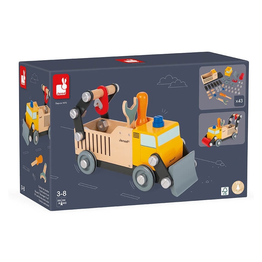 Janod - Drevená stavebnica BRICOKIDS nákladné auto